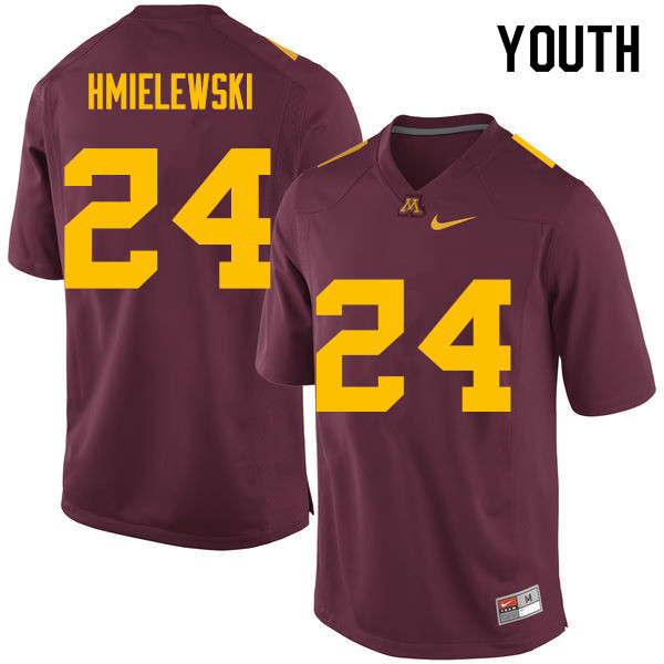 Youth #24 Drew Hmielewski Minnesota Golden Gophers College Football Jerseys Sale-Maroon